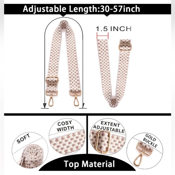 Purse Straps Replacement Wide Crossbody Shoulder Strap Bags Purse Guitar Straps - Picture 7 of 8